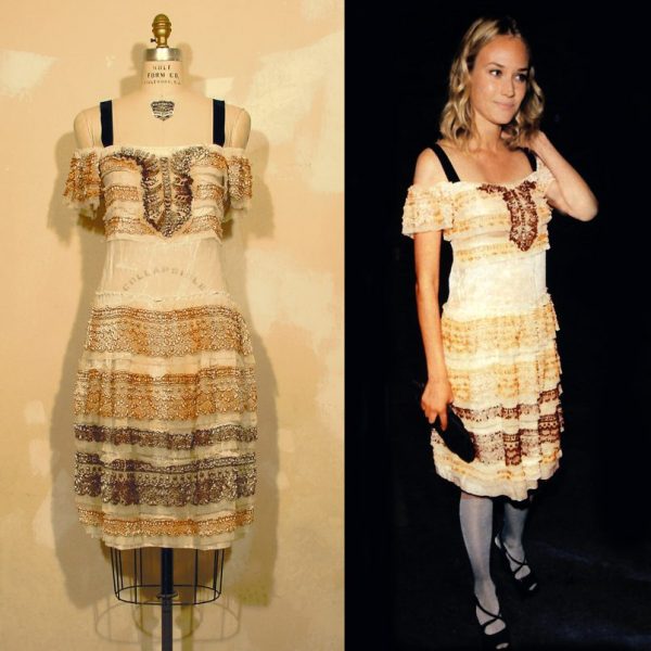 abito biacca Prada con Diane Kruger
